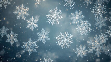 Wall Mural - isolated snowflake design on a snowy backdrop, winter nature abstract with light and space elements
