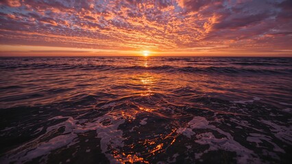Wall Mural - brilliant dusk lighting the seashore. suitable for use as wallpaper or backgrounds. magnificent natu