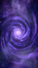 Wall Mural - Purple Spiral Galaxy In Deep Space