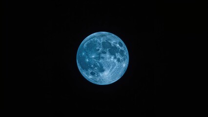 Wall Mural - radiant full moon set against a deep black sky