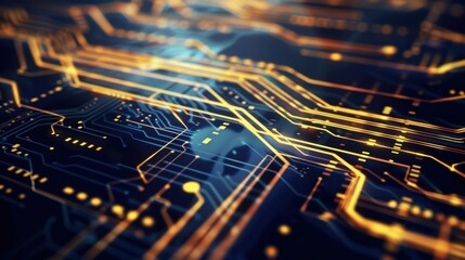 Technology background image showing shining circuit board
