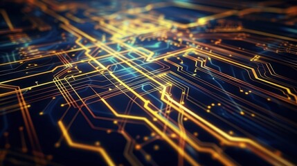 Technology background image showing shining circuit board