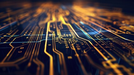 Technology background image showing shining circuit board