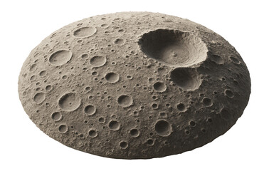 Wall Mural - detailed model of a lunar surface section displaying multiple impact craters, illustrating the moon'