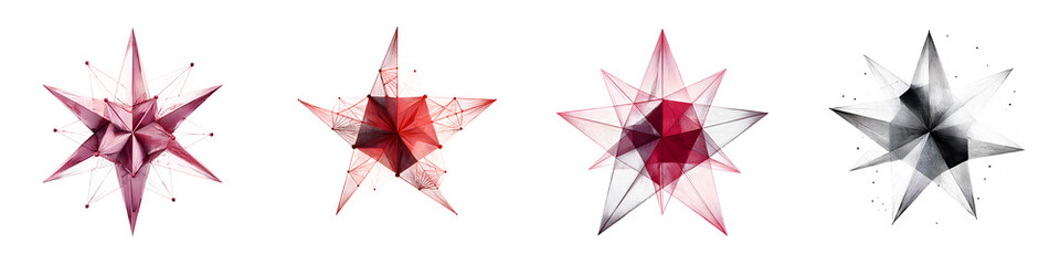 Abstract Geometric Star Shapes Collection. Modern Polygonal Design Elements