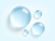 © Vector_Artist - Hydrating gel droplet with transparent texture. Liquid drops, serum, gel or collagen texture. Skin care cosmetic hydration spots. Vector illustration