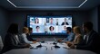 © Chainarong - A diverse business team attending a video conference in a modern, dimly lit conference room