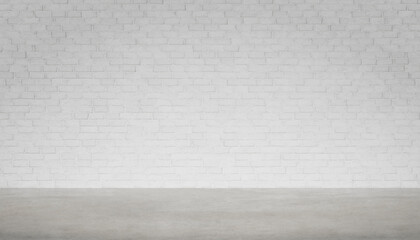 Wall Mural - Inside the room, the floor is made of cement and the walls are made of bricks white for advertising
