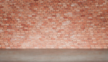 Wall Mural - Inside the room, the floor is made of cement and the walls are made of bricks for advertising