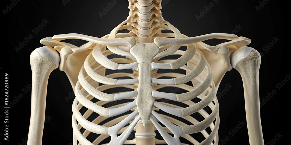 Human Chest Anatomy with Muscles and Organs – Medical Illustration ...