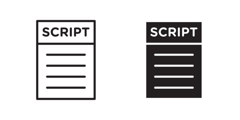 script icon vector illustration with stroke and fill on white background.