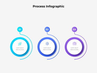 Wall Mural - professional infographic featuring a three step circular format and modern design elements. ideal fo