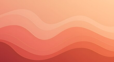 Poster - Abstract background with wavy lines in shades of orange creating a soft and calming visual effect