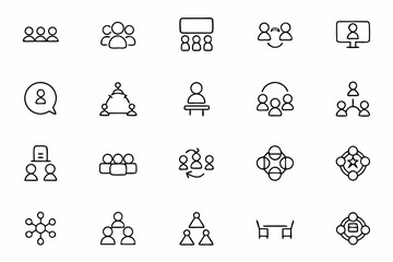 Wall Mural - A dynamic bundle illustrating group training sessions, teamwork, and communication refreshers. Ideal for workshops, team-building activities, and corporate seminars