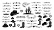 © ThephotoLab - Cowboy hats boots cactus and decorative heart elements vector