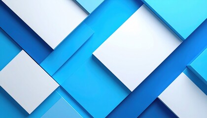 Poster - Dynamic geometric shapes in blue abstract art composition modern design digital environment aerial view creative conceptualization