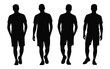 © Antu - Vector art of silhouette of four men walking isolated on white background, a vector illustration