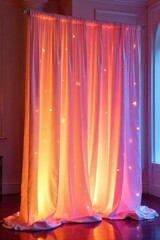 Wall Mural - elegant partition draped with flowing fabric, creating a stunning room divider perfect for events, w