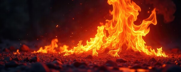 Wall Mural - fiery bright flame illuminating darkness dramatic glow of intense radiant light, perfect for energy,