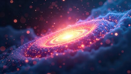 Wall Mural - close-up of glowing, ethereal energy swirling in a dark space, radiating vibrant light and subtle te