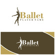 © ESP Studio - Ballet Dancer logo design vector. Silhouette Ballet Player Template Illustration