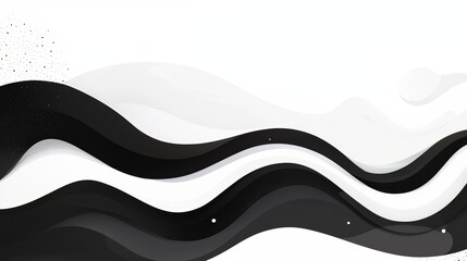Wall Mural - black and white wave with a white background. the wave is very long and has a lot of detail