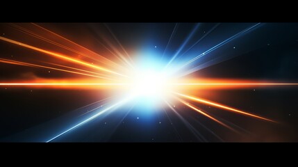 Wall Mural - bright light with a blue and orange streak. the light is surrounded by a dark background. the light 