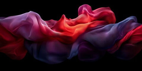 Wall Mural - long red and purple piece of fabric with a purple stripe. the fabric is flowing and he is a part of 