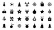 © kalamjamila - Black and white Christmas icons. Various holiday symbols.