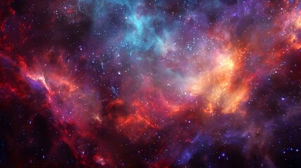 Wall Mural - Nebula and stars in deep space. Science fiction wallpaper. Cosmic space background with stars and nebula. Abstract background for meditations.