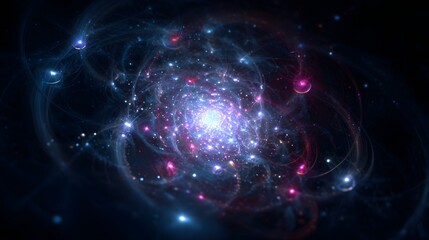 Wall Mural - Abstract fractal. Fractal art background of Sacred geometry, Colorful abstract galaxy background.