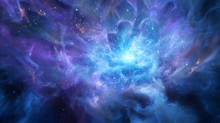 Wall Mural - Galaxy in deep space, computer generated abstract background.