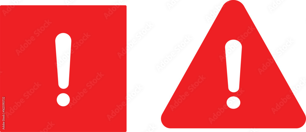 Danger and warning icon set.Warning danger triangle icon in line set ...