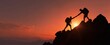 © Marta B - The climbers helping each other at sunset in a breathtaking mountain landscape.
