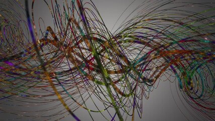 Poster - Fantastic video animation with stripe wave object in slow motion, 4096x2304 loop 4K