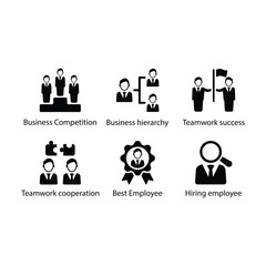 Wall Mural - Business Competition, Hierarchy, Teamwork success, Teamwork, Best Employee, Hiring employee, icon
