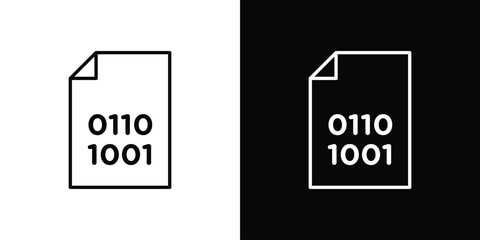 Binary code icon symbol template for graphic and web design collection logo vector illustration
