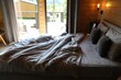 © New Africa - Comfortable bed near window in hotel room