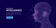 © Qualit Design - Vector illustration of head made from dots. Concept for tech, AI, innovation, digital mind, neural network, data science