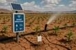 © Татьяна Евдокимова - Smart irrigation technology using sensors and solar panels optimizes water usage and monitors soil conditions for efficient and sustainable agriculture
