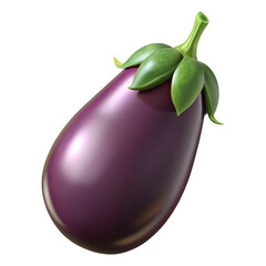 Wall Mural - 3d realistic eggplant isolated on transparent background