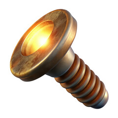 Wall Mural - 3d rusty screw isolated on transparent background