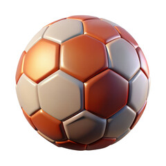 Wall Mural - 3d soccer ball with hexagonal panels isolated on transparent background