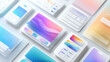 © Aleksandra Ermilova - Colorful mock up of digital devices with vibrant user interface designs and copy space available