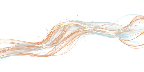 Wall Mural - Abstract graphic wave on transparent or white background. golden translucent wave. element for design.