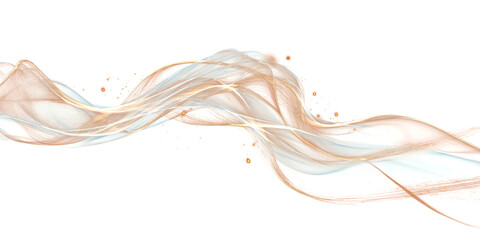 Wall Mural - Abstract graphic wave on transparent or white background. golden translucent wave. element for design.