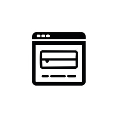 Poster - Minimalist web browser window icon displaying an input field and generic content lines for data entry