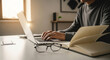 © Aimo Studio - Remote work productivity tips: how to stay focused while working from home using laptop and notebook