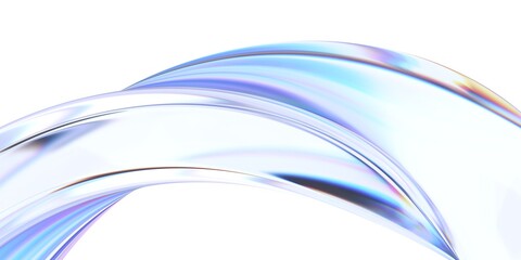 Wall Mural - abstract minimalist design, iridescent glass shape, 3d render