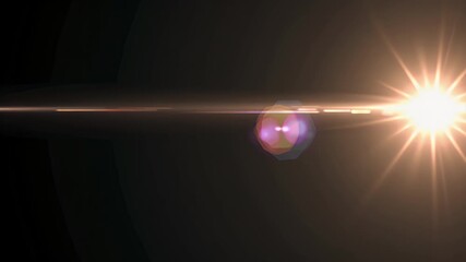 Sticker - A slower moodier variant sun kissed lens flare leaks dances gracefully darkness each flare stretching softly supplying editors another seamless video K option romantic montages testimonial spots